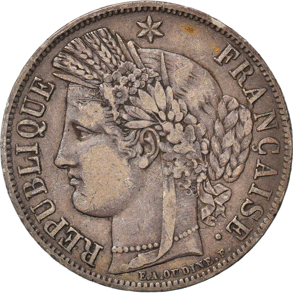 Moneta, Francia, Cérès, 5 Francs, 1849, Strasbourg, BB, Argento, KM:761.2