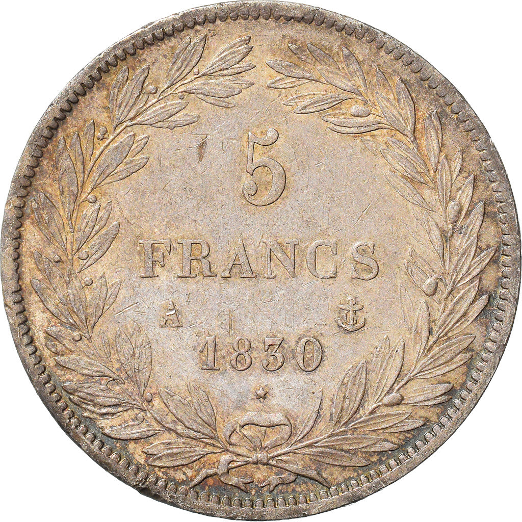 Coin, France, Louis-Philippe, 5 Francs, 1830, Paris, AU(50-53), Silver