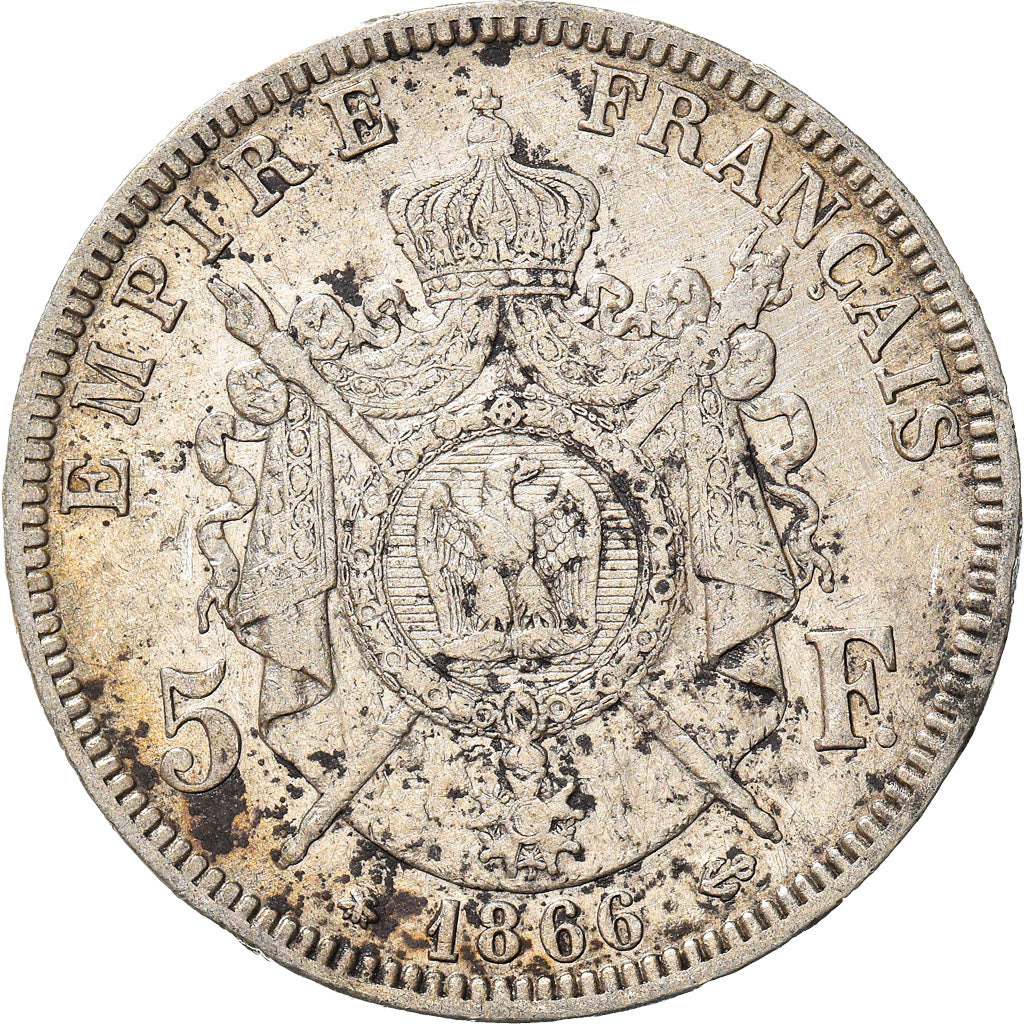 Monnaie, France, Napoleon III, Napoléon III, 5 Francs, 1866, Paris, TB+