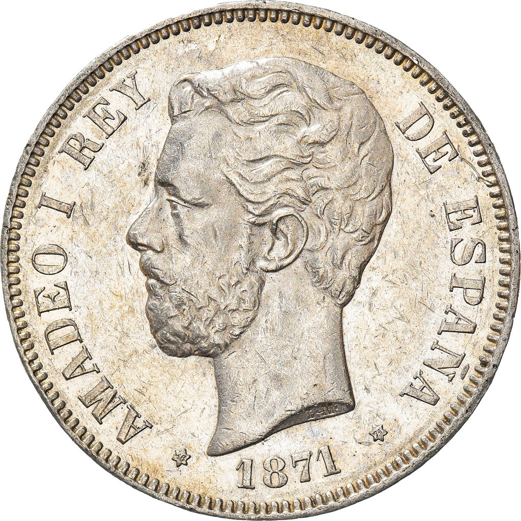 Moneda, España, Amadeao I, 5 Pesetas, 1874, Madrid, EBC, Plata, KM:666