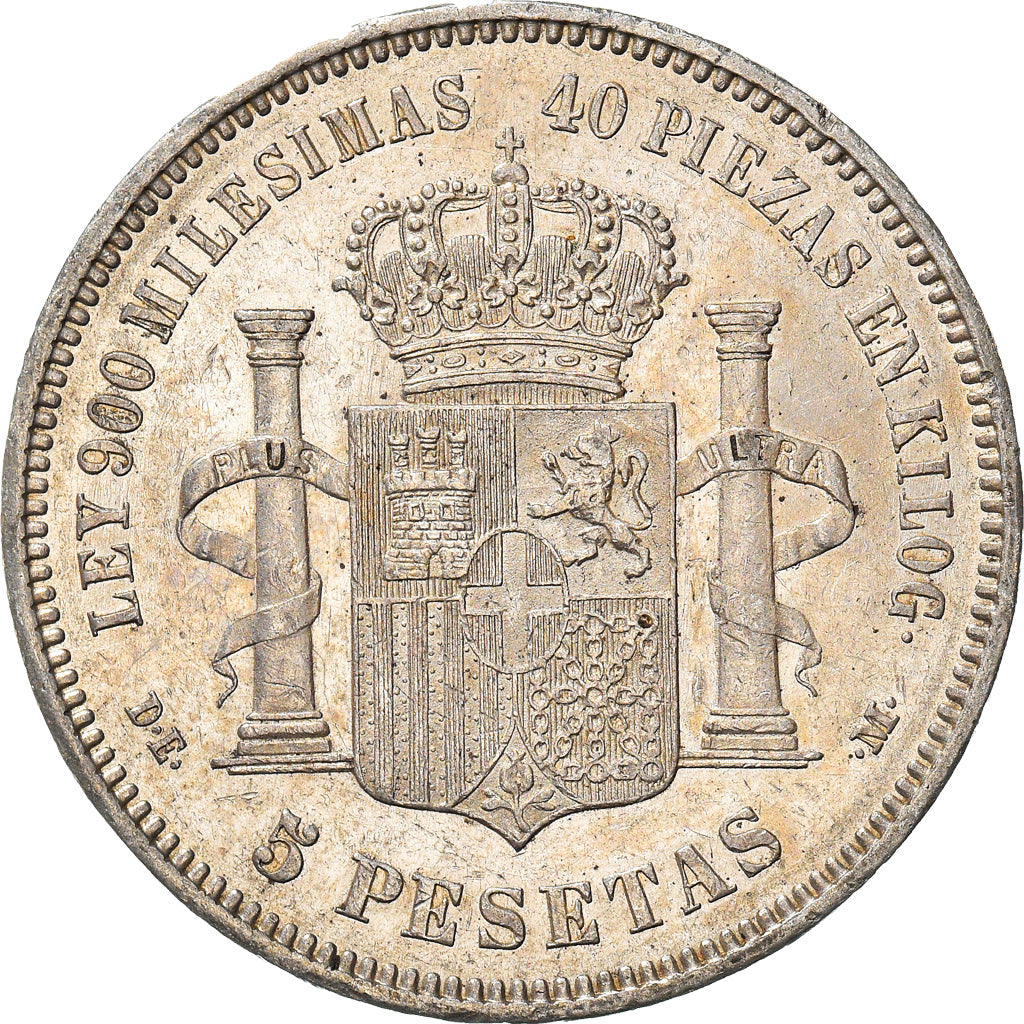 Moneda, España, Amadeao I, 5 Pesetas, 1874, Madrid, EBC, Plata, KM:666