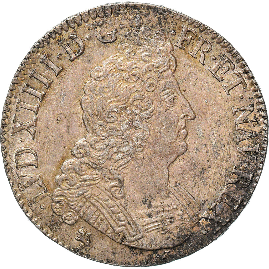 Munten, Frankrijk, Louis XIV, Écu aux 8 L 2e type, Ecu, 1704, Rennes, ZF+
