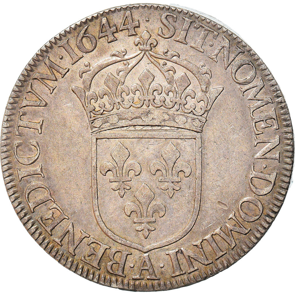 Moneta, Francja, Louis XIV, Écu à la mèche courte, Ecu, 1644, Paris