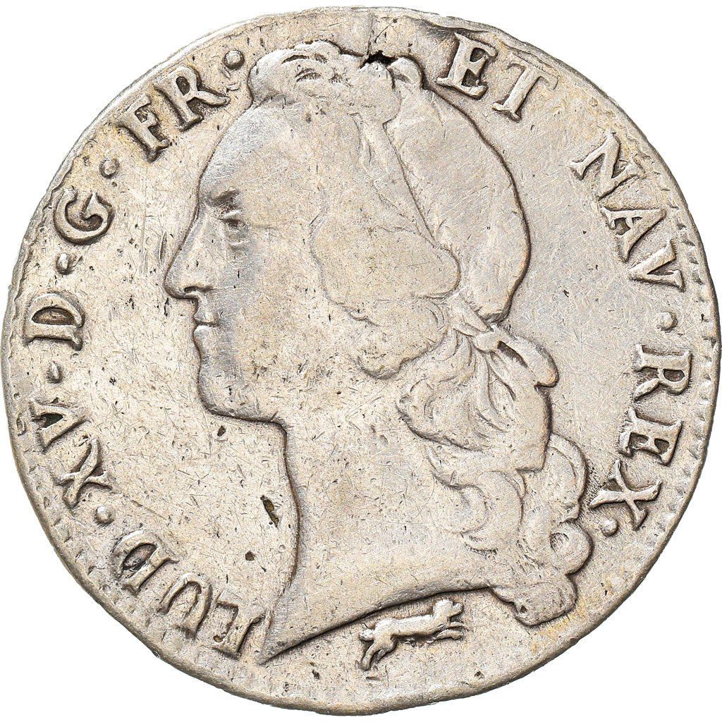 Moneta, Francja, Louis XV, Ecu, 1761, Orléans, VF(20-25), Srebro, KM:523.18