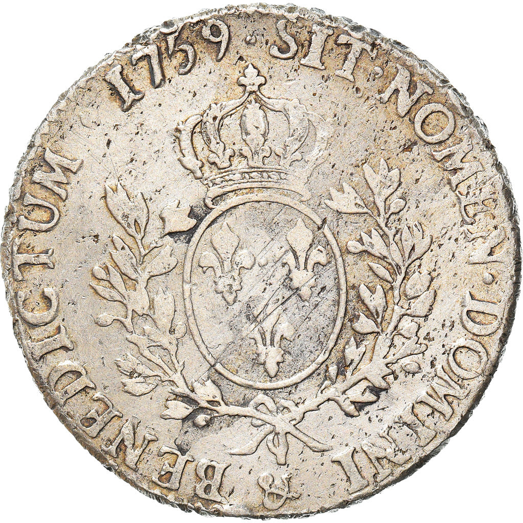 Moeda, França, Louis XV, Écu au bandeau, Ecu, 1759, Aix, EF(40-45), Prata
