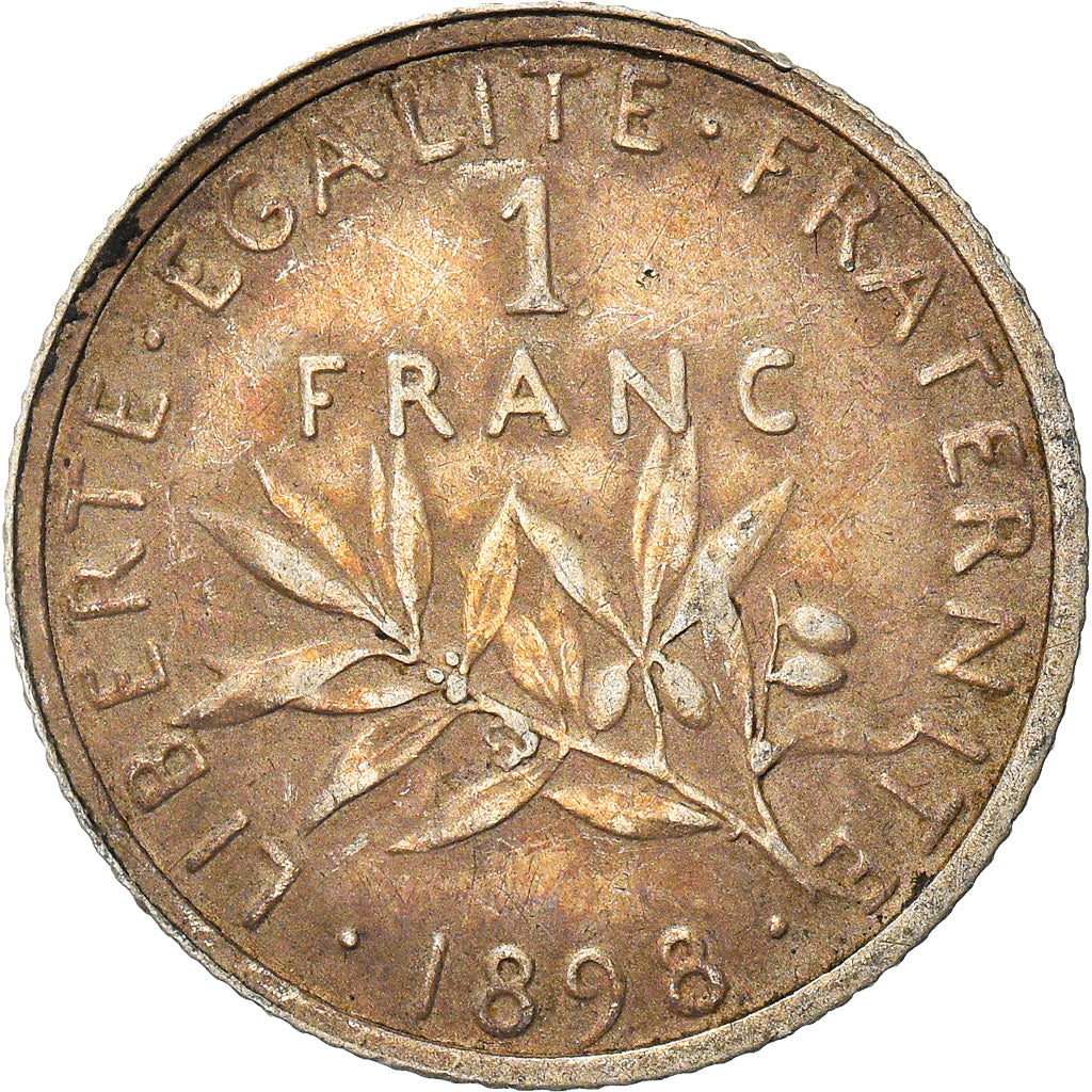 Coin, France, Semeuse, Franc, 1898, Paris, Flan mat, AU(50-53), Silver