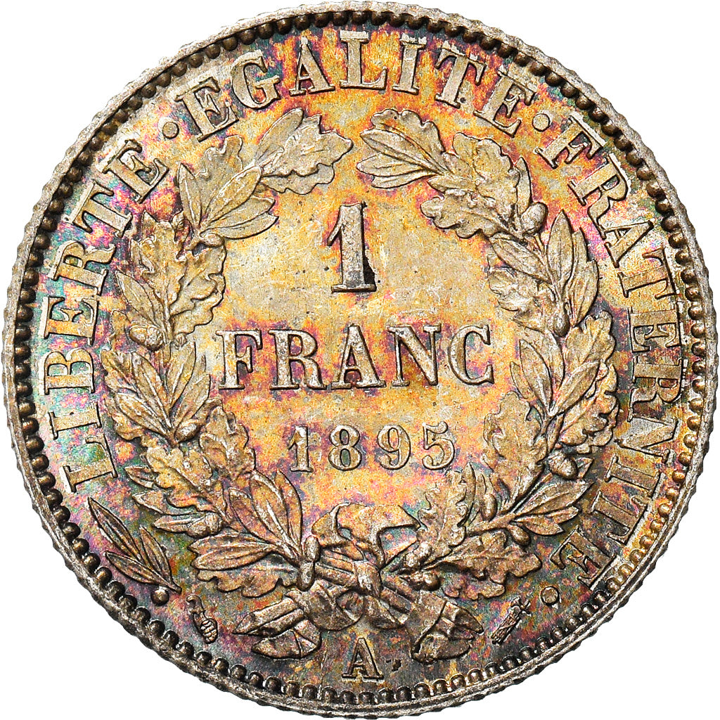 Coin, France, Cérès, Franc, 1895, Paris, MS(60-62), Silver, KM:822.1
