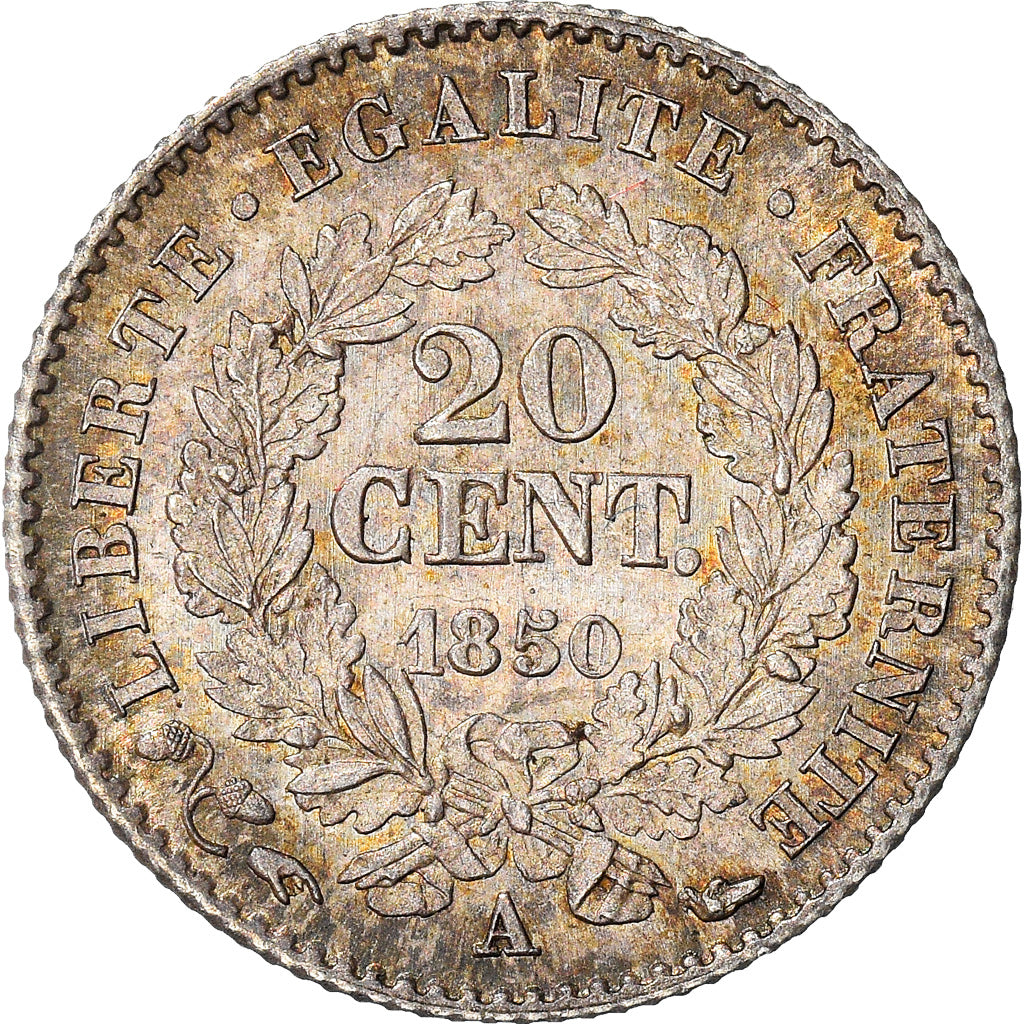 Monnaie, France, Cérès, 20 Centimes, 1850, Paris, SUP+, Argent, Gadoury:303