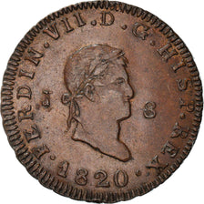 Münze, Spanien, Ferdinand VII, 8 Maravedis, 1820, Jubia, SS+, Kupfer, KM:491