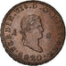 Münze, Spanien, Ferdinand VII, 8 Maravedis, 1820, Jubia, SS+, Kupfer, KM:491