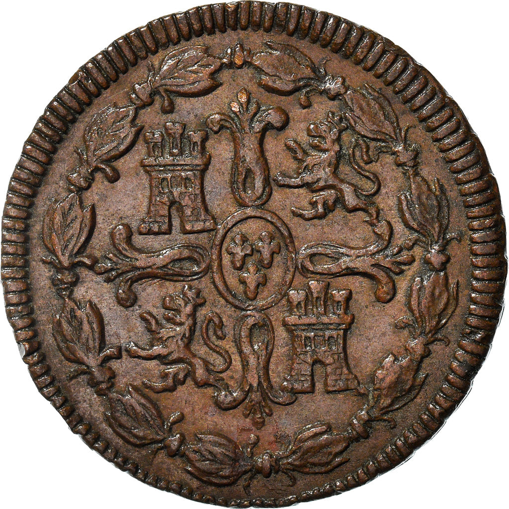 Münze, Spanien, Ferdinand VII, 8 Maravedis, 1820, Jubia, SS+, Kupfer, KM:491