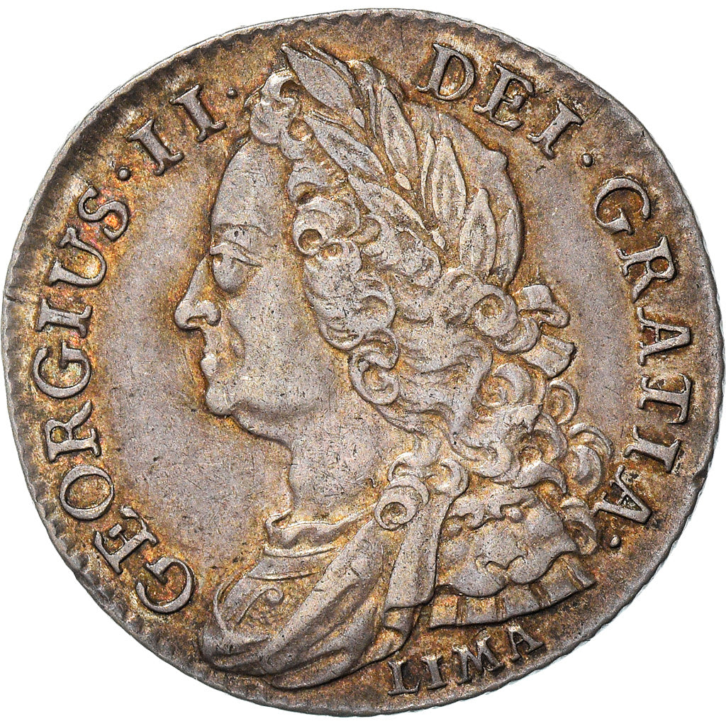 Moneta, Wielka Brytania, George II, Shilling, 1745, London, Lima, AU(55-58)