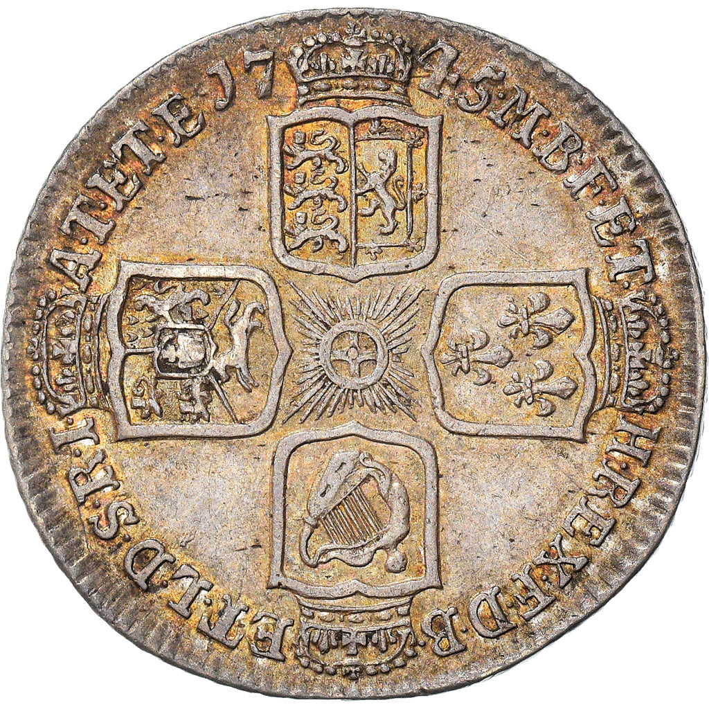 Moneta, Wielka Brytania, George II, Shilling, 1745, London, Lima, AU(55-58)