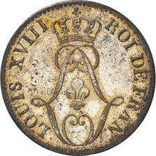 Moneda, GUAYANA FRANCESA, Louis XVIII, 10 Centimes, 1818, Paris, BC+, Vellón