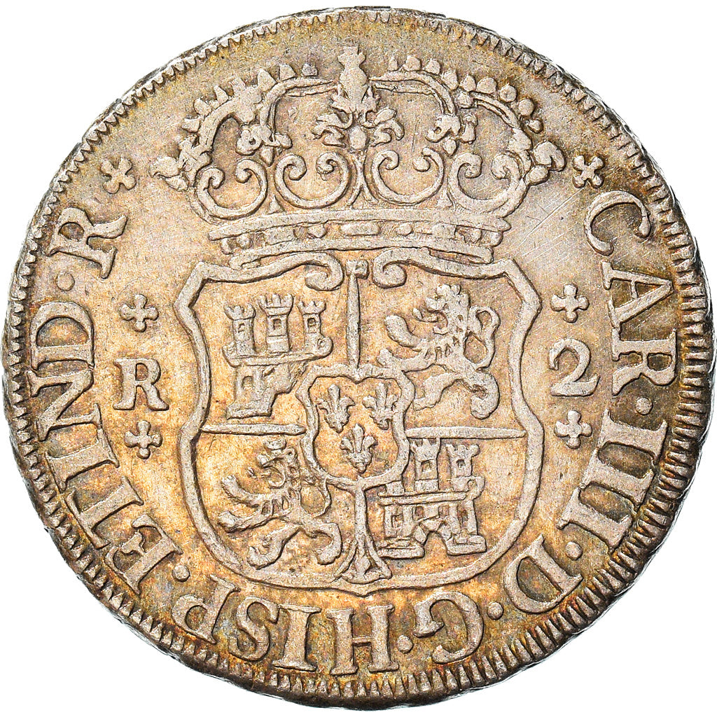 Munten, Mexico, Charles III, 2 Reales, 1761, Mexico City, PR, Zilver, KM:87
