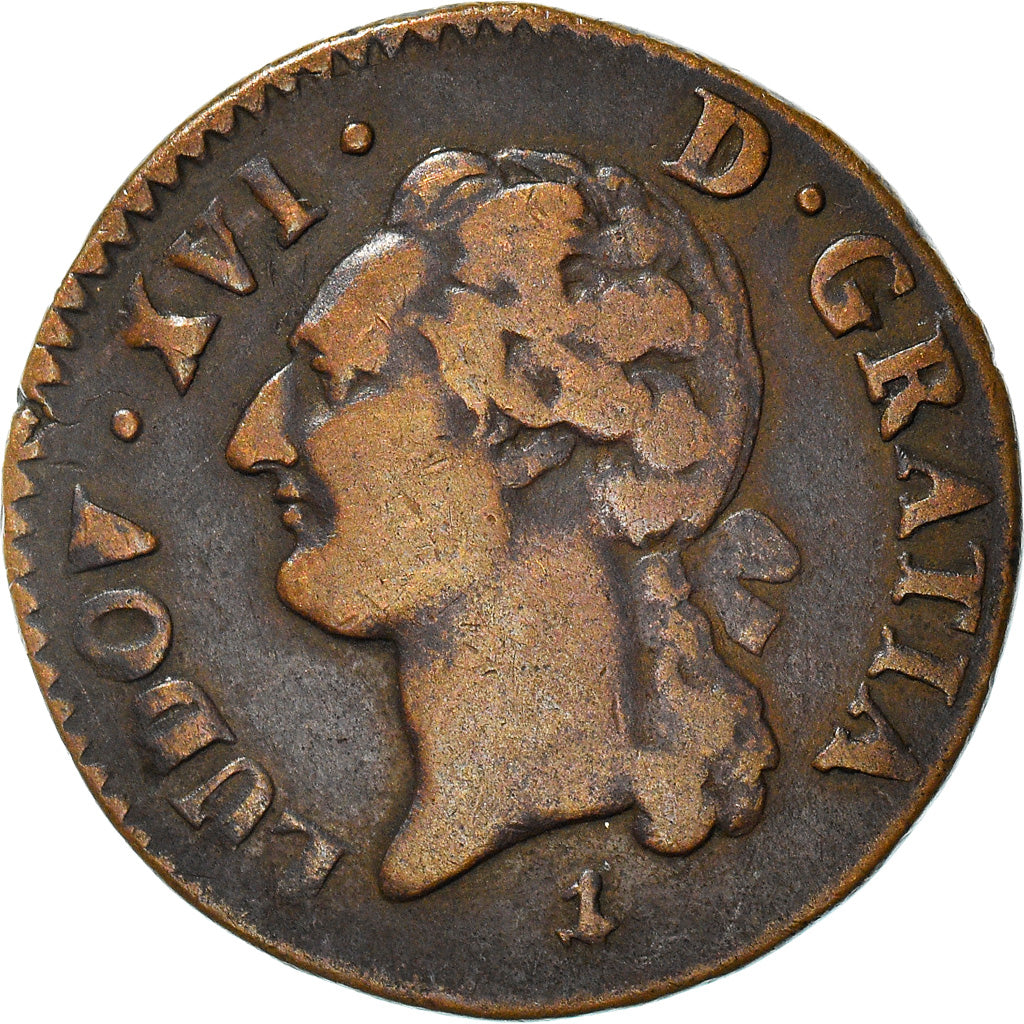 Moeda, França, Louis XVI, 1/2 Sol ou 1/2 sou, 1/2 Sol, 1785, Paris, EF(40-45)