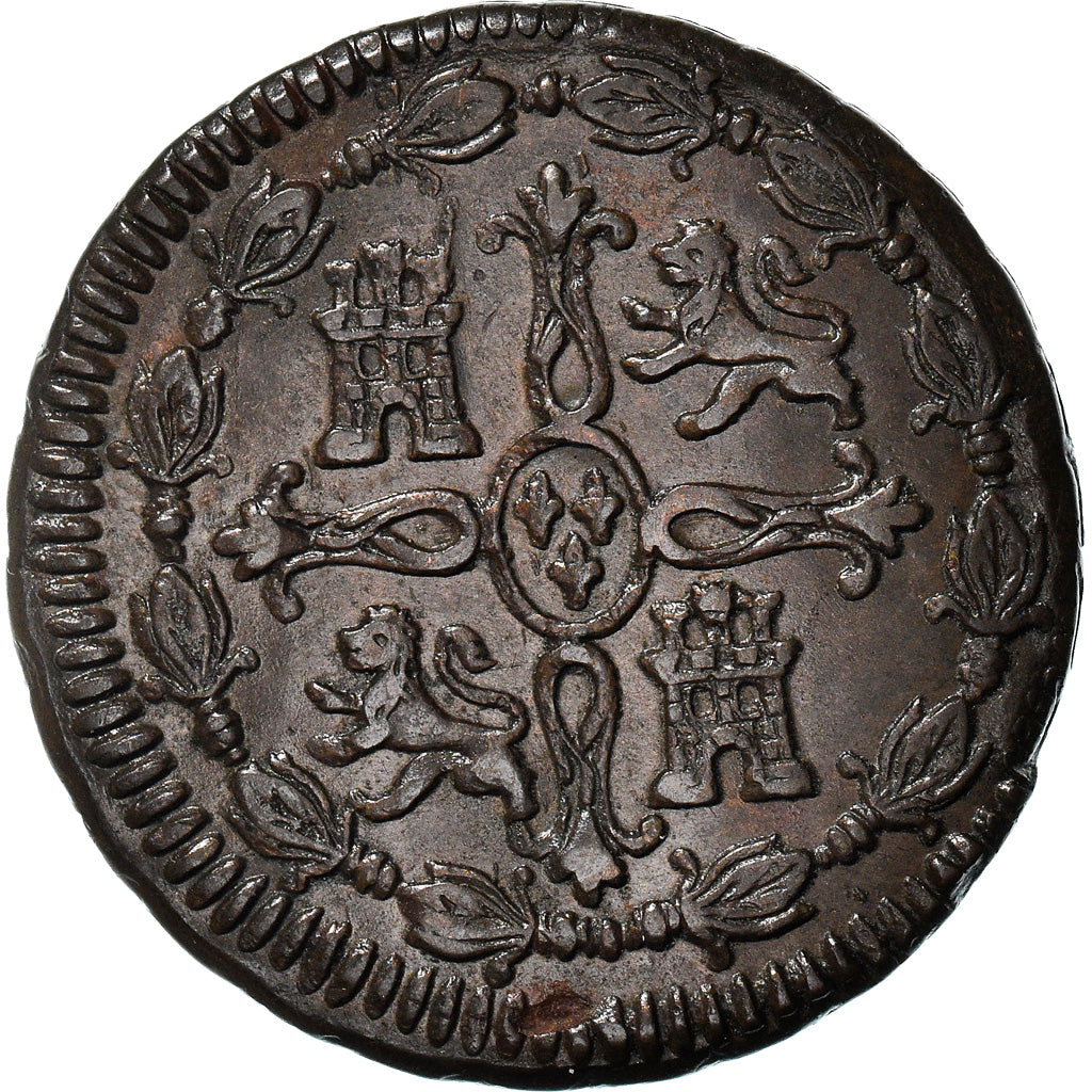 Moeda, Espanha, Ferdinand VII, 8 Maravedis, 1814, Jubia, MS(60-62), Cobre