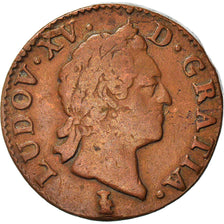 Coin, France, Louis XV, Sol à la vieille tête, Sol, 1771, Troyes, VF(30-35)