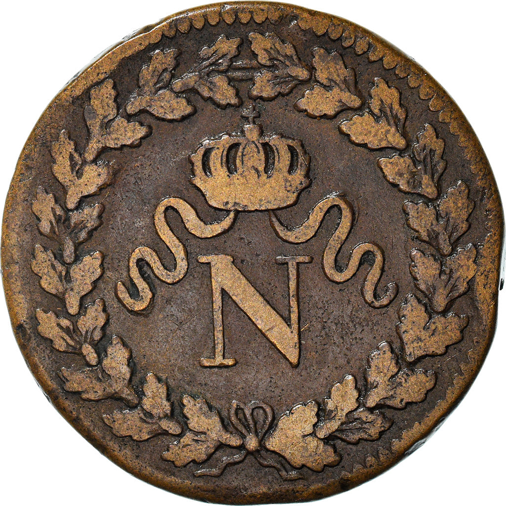 Coin, France, Napoleon I, Decime, 1815, Strasbourg, VF(20-25), Bronze