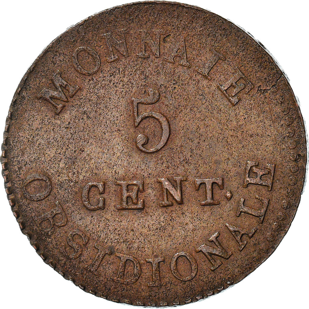 Coin, FRENCH STATES, ANTWERP, 5 Centimes, 1814, Anvers, VF(30-35), Bronze