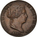 Moneta, Hiszpania, Isabel II, 25 Centimos, 1863, Barcelona, AU(55-58), Miedź