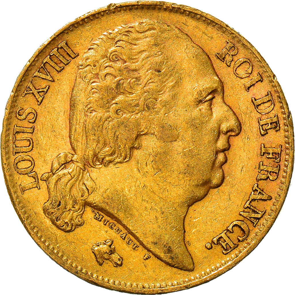 Münze, Frankreich, Louis XVIII, 20 Francs, 1817, Paris, SS, Gold, KM:712.1
