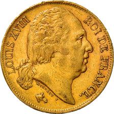 Münze, Frankreich, Louis XVIII, 20 Francs, 1817, Paris, SS, Gold, KM:712.1