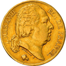 Moneta, Francia, Louis XVIII, 20 Francs, 1818, Paris, BB, Oro, KM:712.1