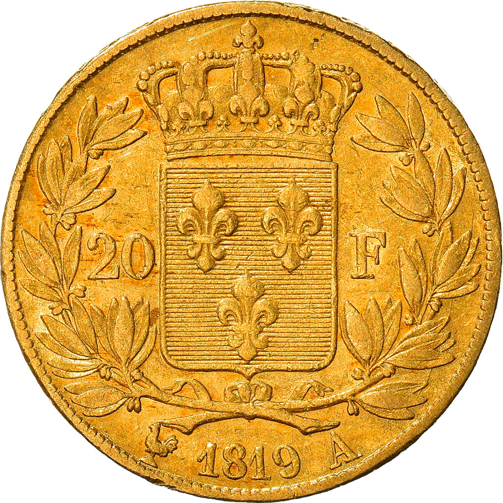 Coin, France, Louis XVIII, Louis XVIII, 20 Francs, 1819, Paris, EF(40-45), Gold