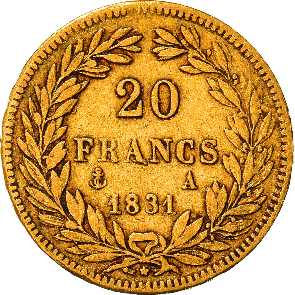 Münze, Frankreich, Louis-Philippe, 20 Francs, 1831, Paris, S+, Gold, KM:739.1