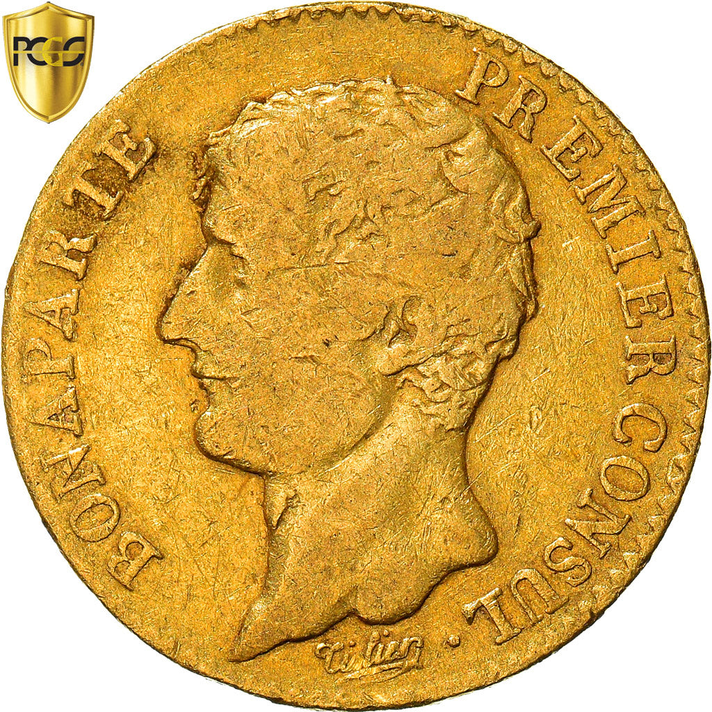 Moneta, Francia, Napoléon I, 20 Francs, An XI, Paris, PCGS, VG10, B, Oro