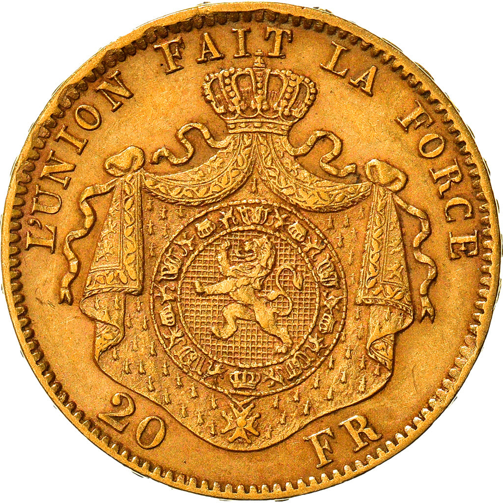 Monnaie, Belgique, Leopold II, 20 Francs, 20 Frank, 1877, TTB+, Or, KM:37