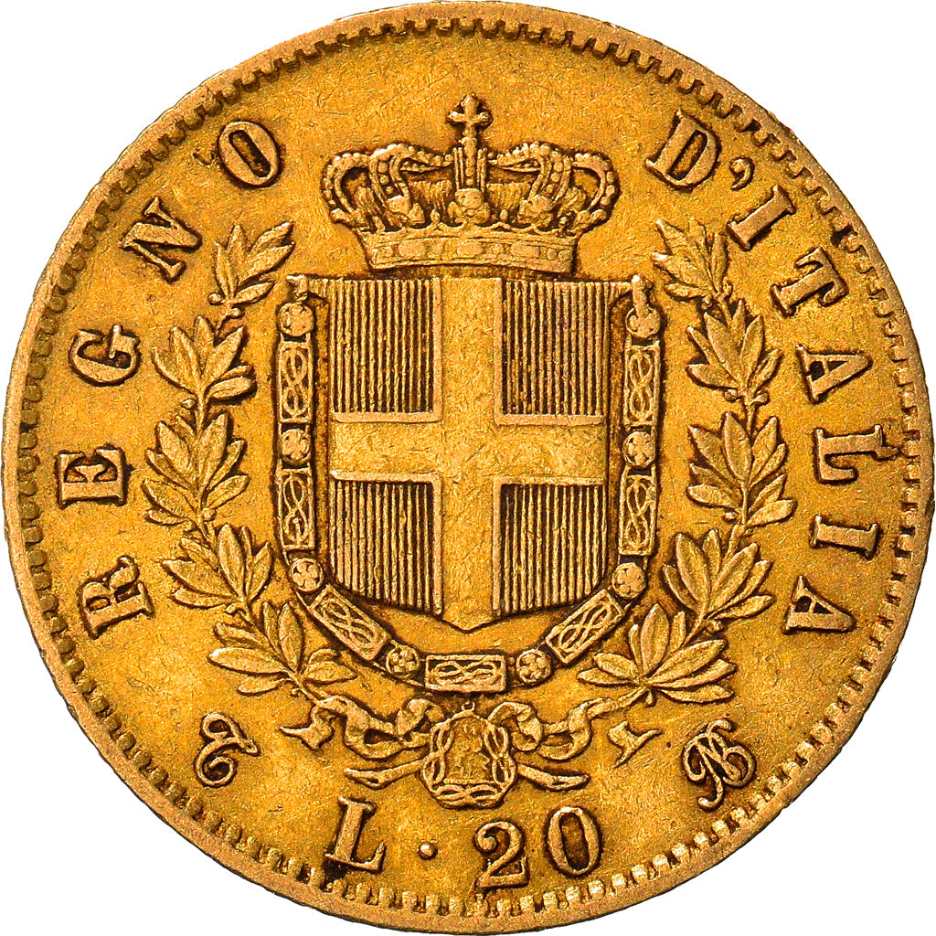 Moneta, Italia, Vittorio Emanuele II, 20 Lire, 1862, Torino, BB, Oro, KM:10.1