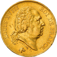 Moeda, França, Louis XVIII, Louis XVIII, 40 Francs, 1818, Lille, Fautée