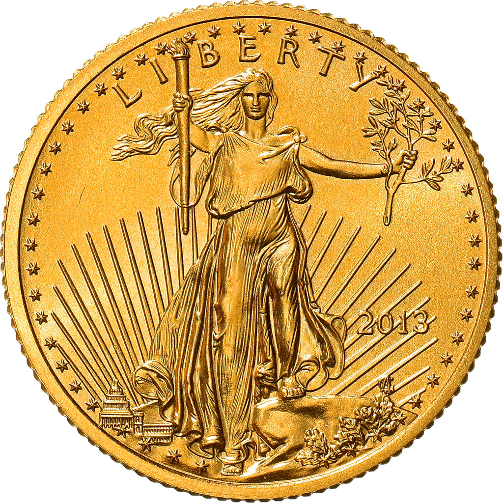 Monnaie, États-Unis, Liberty, $10, 2013, U.S. Mint, 1/4 Once, FDC, Or, KM:217