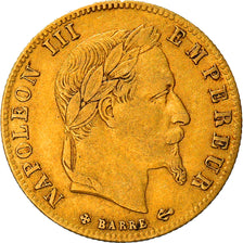 Munten, Frankrijk, Napoleon III, 5 Francs, 1866, Strasbourg, ZF, Goud, KM:803.2