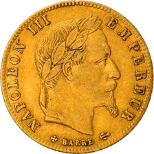 Moeda, França, Napoleon III, 5 Francs, 1866, Strasbourg, EF(40-45), Dourado