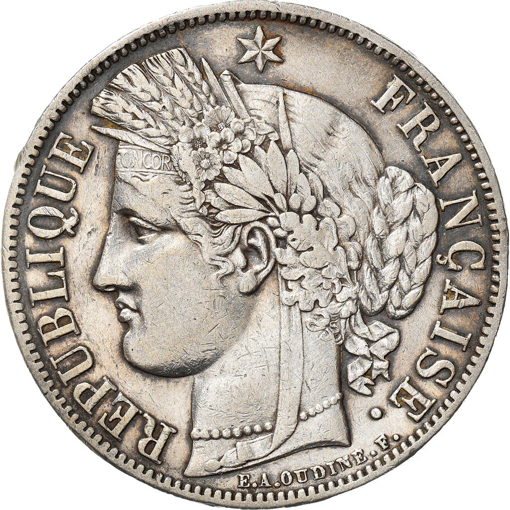 Coin, France, Cérès, 5 Francs, 1850, Paris, EF(40-45), Silver, KM:761.1