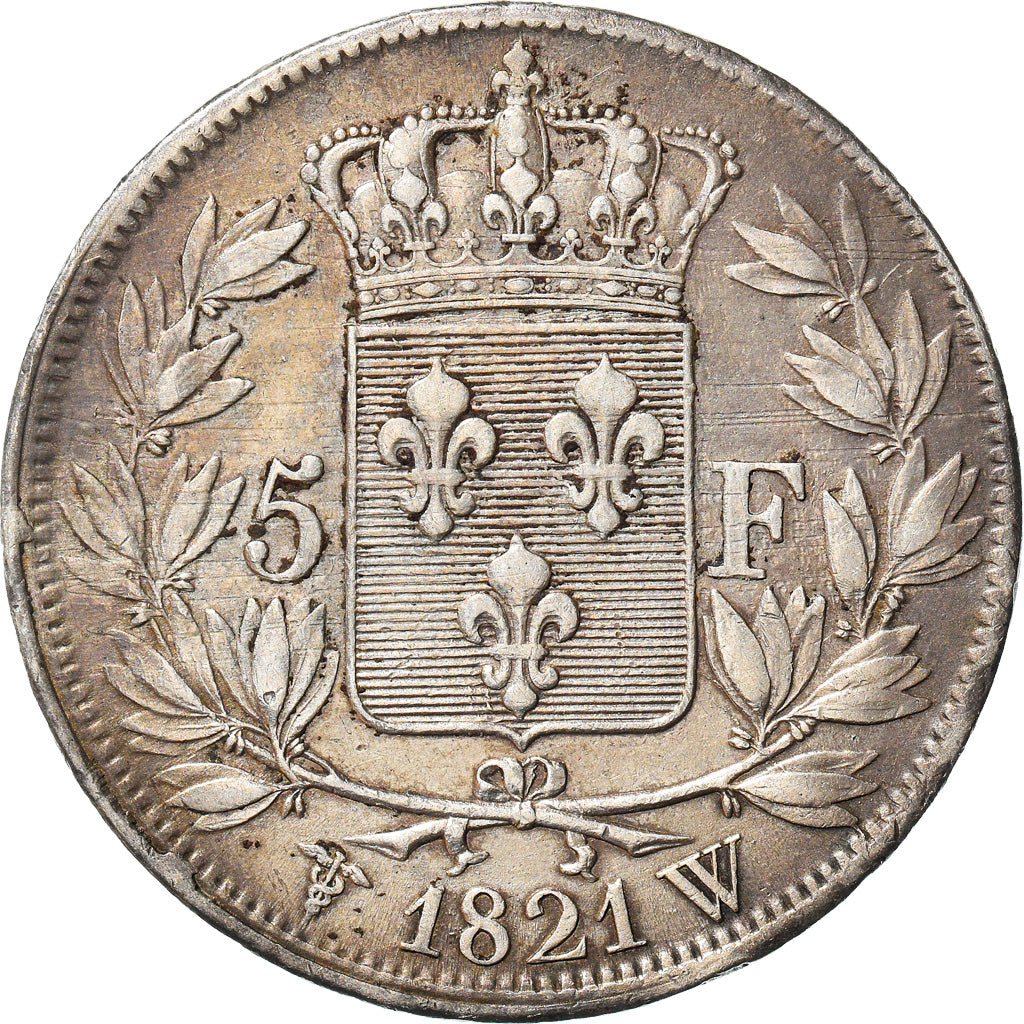 Monnaie, France, Louis XVIII, Louis XVIII, 5 Francs, 1821, Lille, TTB+, Argent