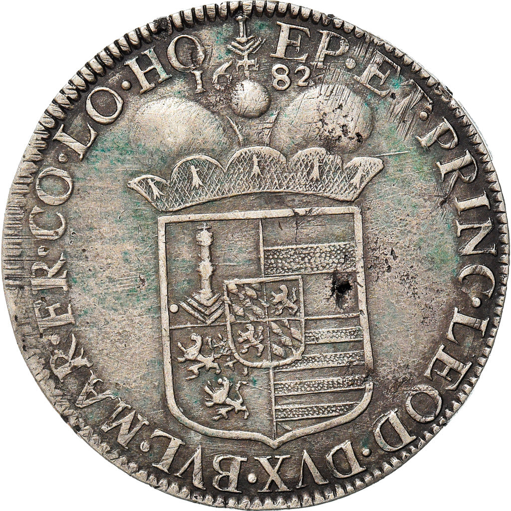 Moeda, LIÈGE, Maximilian Henry, Patagon, 1682, Liege, VF(30-35), Prata, KM:80