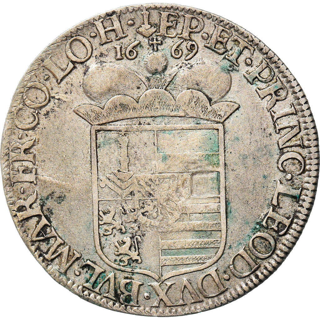 Moeda, LIÈGE, Maximilian Henry, Patagon, 1669, Liege, VF(30-35), Prata, KM:80