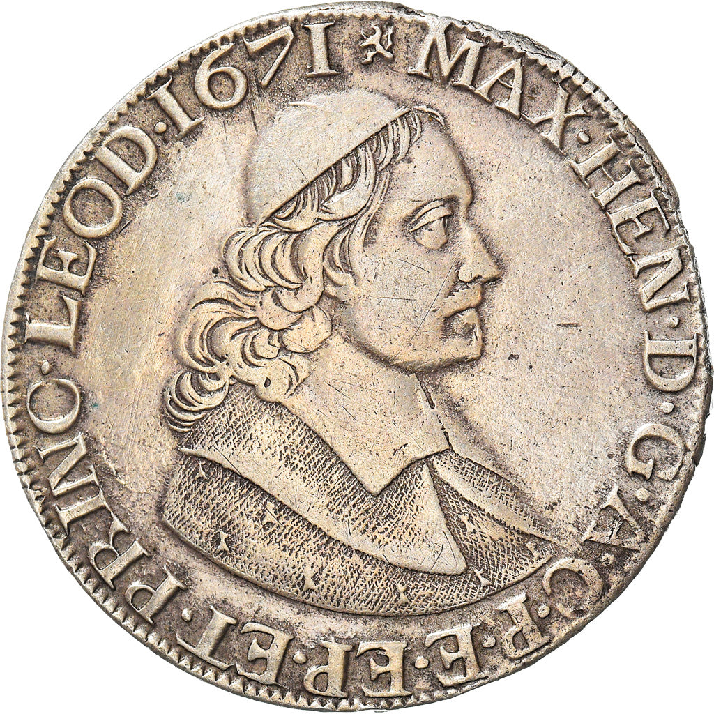 Münze, LIEGE, Maximilian Henry, Ducatone, 1671, Liege, SS, Silber, KM:84