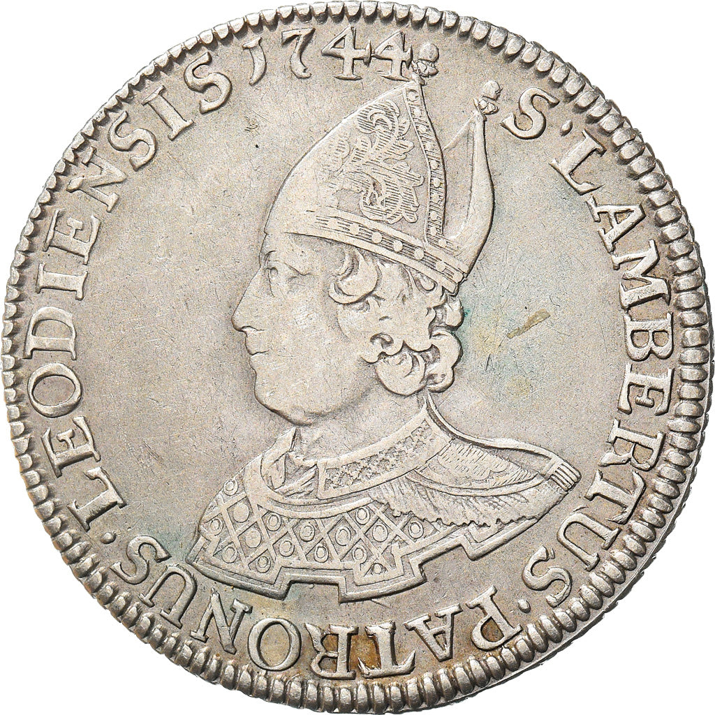 Munten, LUIK, Sede Vacante, Patagon, 1744, Liege, ZF, Zilver, KM:147