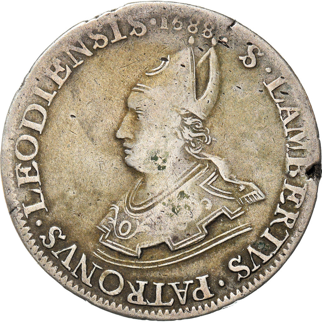 Moneta, LIEGE, Sede Vacante, Patagon, 1688, Liege, VF(30-35), Srebro, KM:99