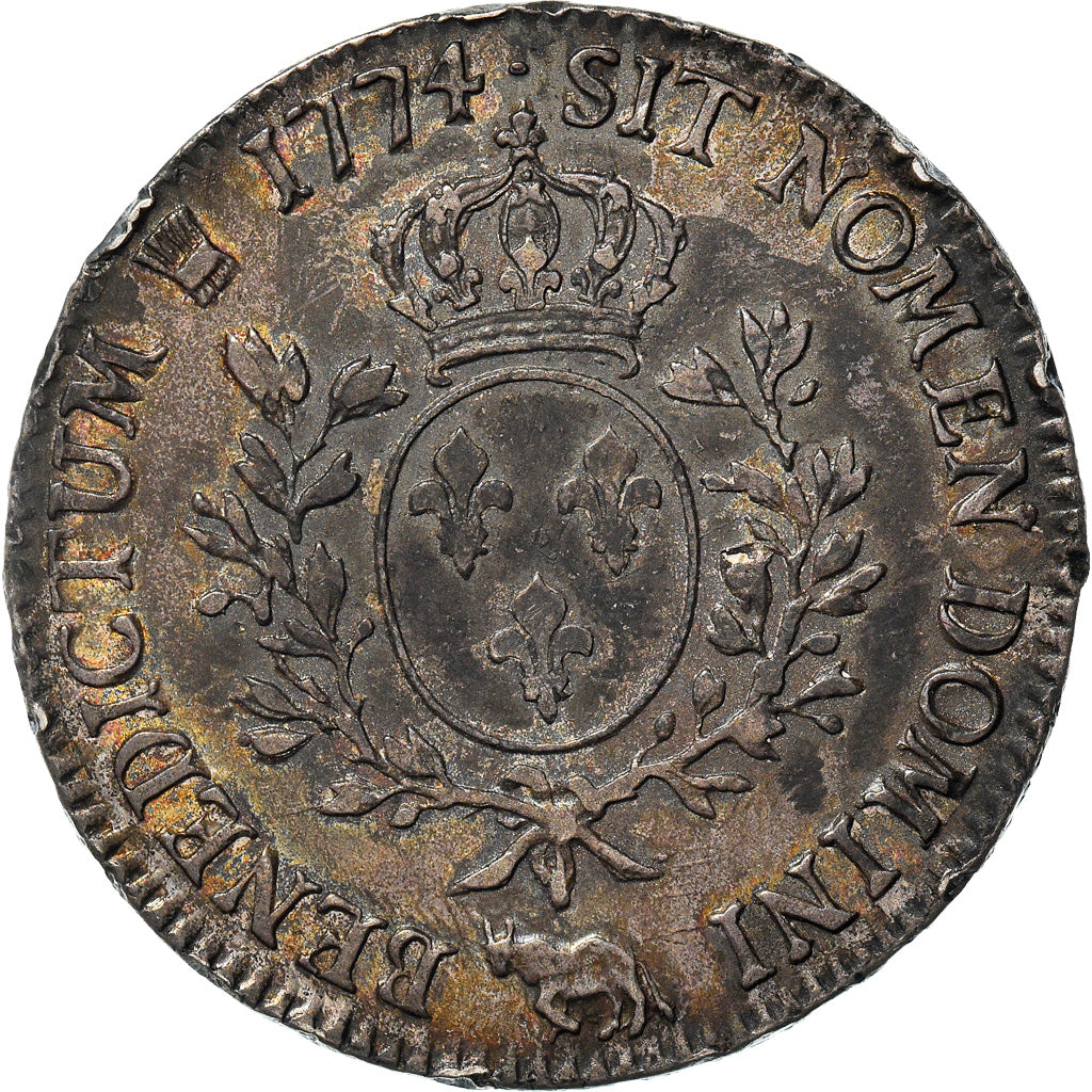 Moeda, França, Louis XV, Écu de Béarn à la vieille tête, Ecu, 1774, Pau