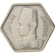 Egypt, Farouk, 2 Piastres, 1944, British Royal Mint, EF(40-45), Silver, KM:369