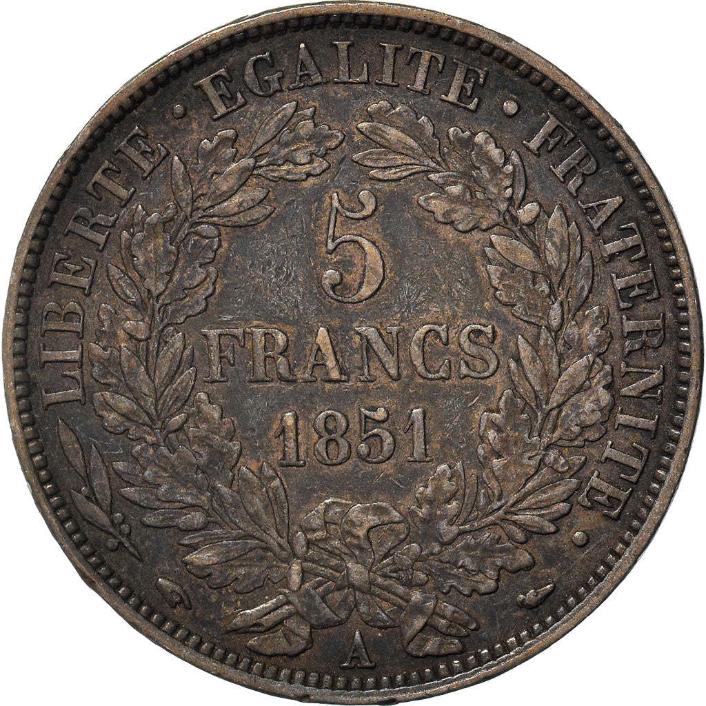 Münze, Frankreich, Cérès, 5 Francs, 1851, Paris, SS+, Silber, KM:761.1