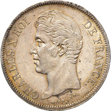 Moneda, Francia, Charles X, 5 Francs, 1830, Paris, MBC+, Plata, KM:728.1