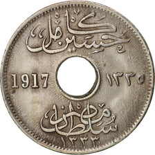 Egypt, Hussein Kamil, 5 Milliemes, 1917, EF(40-45), Copper-nickel, KM:315