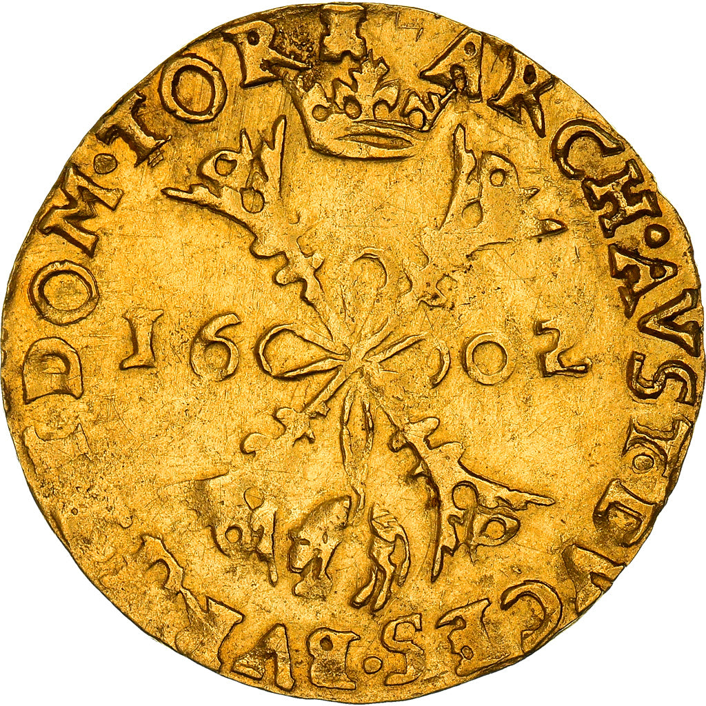 Coin, Spanish Netherlands, TOURNAI, Albert & Isabella, 2 Albertin, Corona, 1602